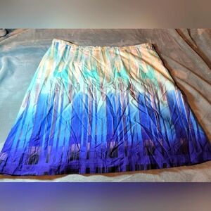 Lane Bryant Gradient Blue A-Line Knee-Length Skirt W/ Liner